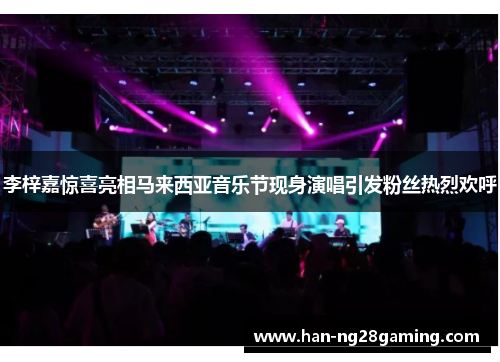 李梓嘉惊喜亮相马来西亚音乐节现身演唱引发粉丝热烈欢呼 李梓嘉惊喜亮相马来西亚音乐节现身演唱引发粉丝热烈欢呼